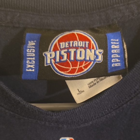 NBA Detroit Pistons Black Short Sleeve Tee Vintage - Picture 2 of 4